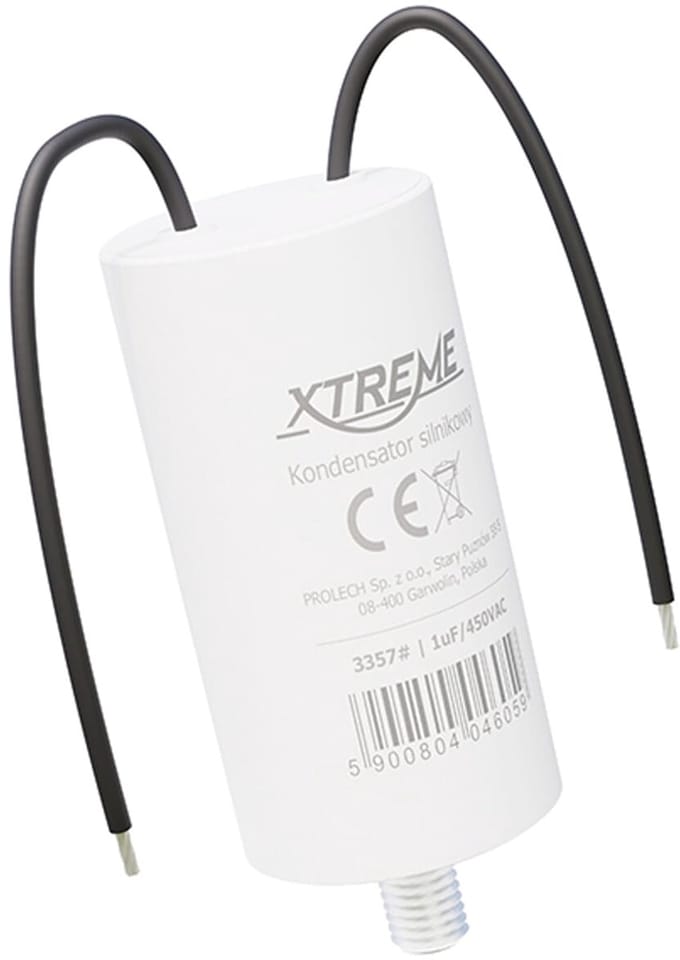 XTREME Motorcondensator 1µF 450V AC - Condensator met Kabels - Start/Bedrijf