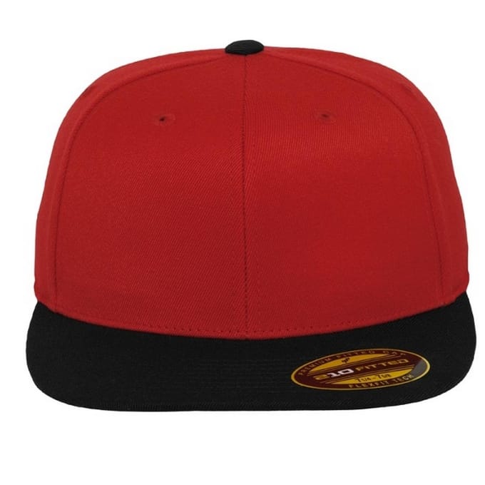 Flexfit Premium 210 Tweekleurige Gebreide Baseballpet (Rood/zwart)