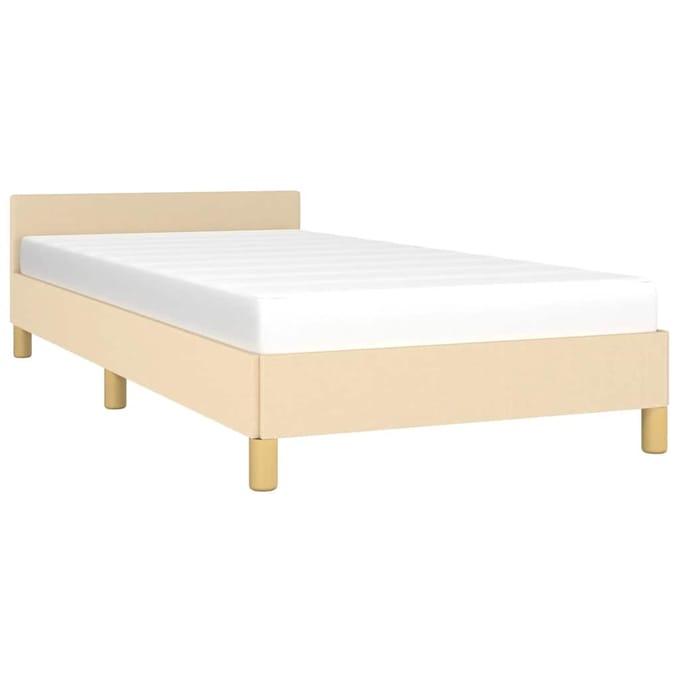 vidaXL - Bedframe - zonder - matras - 100x200 - cm - stof - crèmekleurig