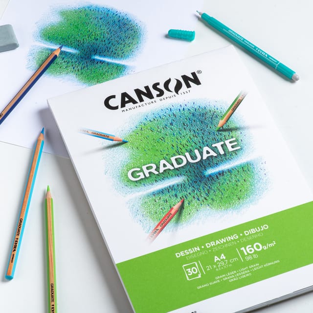Tekenpapier Canson Graduate Drawing 30vel 160gr A4 helderwit