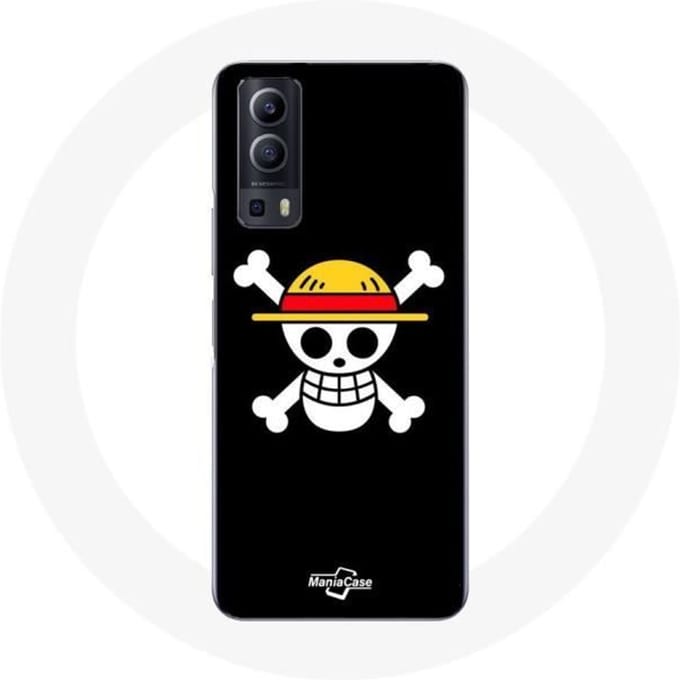 Vivo Y72 Case One Piece Manga Skull Zwarte Achtergrond