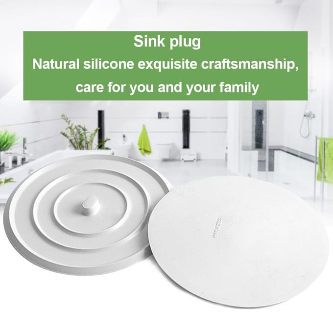 2 Stuks/set Rubberen Badstop Lekdichte Afvoerdeksel Wastafel Haarstopper Badkuip Platte Plug Stop Badkameraccessoires 2pcs white