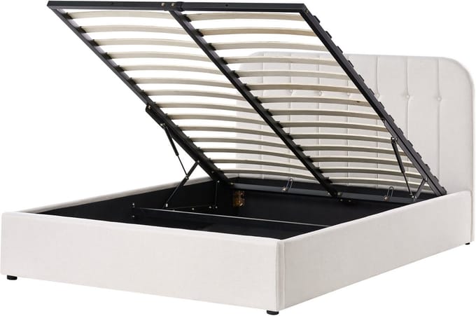 CHALLANS - Bed met opbergruimte - Off-white - 140 x 200 cm - Polyester