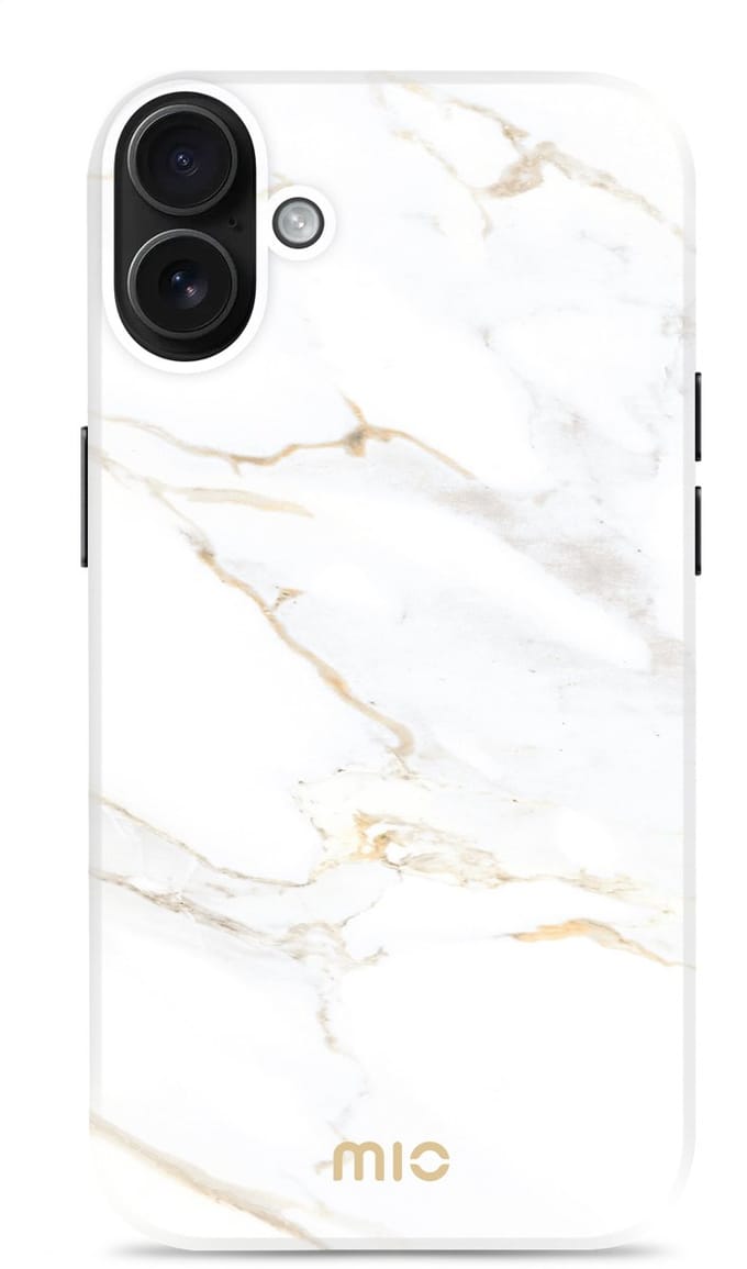 MIO by Mobilize Hoesje | Geschikt voor Apple iPhone 16 | Compatibel met MagSafe / Qi2 | Hard Shell Back Cover | White Marble