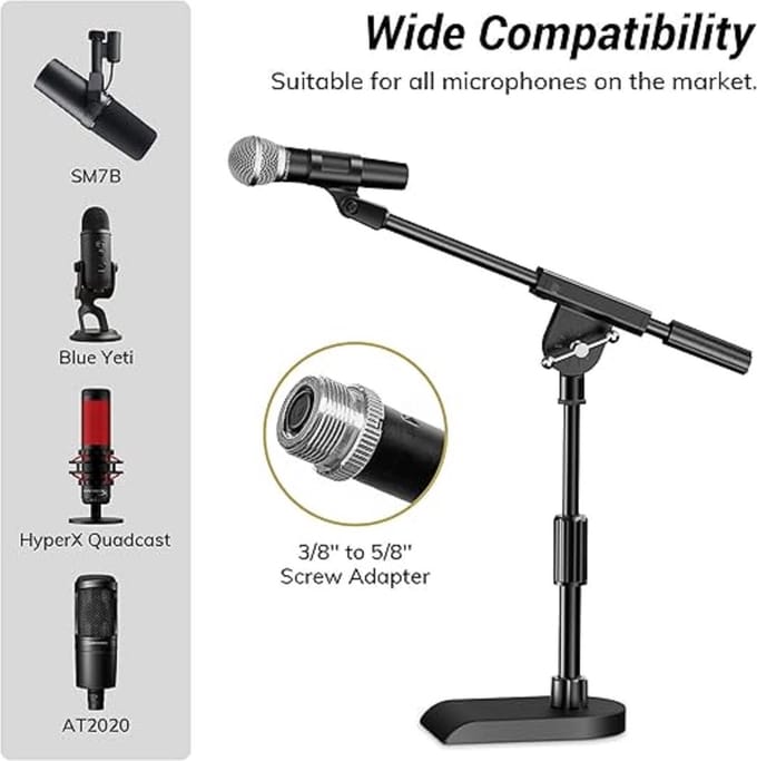 professional microphone arm - QuadCast Boom Arm Stand / microfoonhouder, microphone arm standard adjustable microphone stand