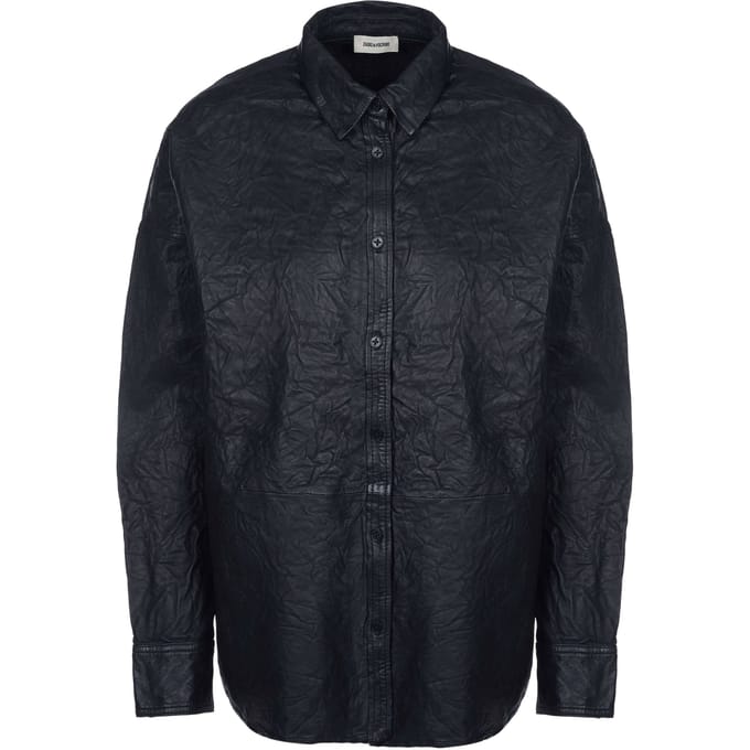 Zadig & Voltaire blouse TAMARA CUIR FROISSE zwart