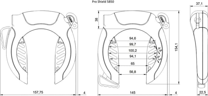 Abus Pro Shield 5850s ART2 met 140cm insteekketting - Zwart
