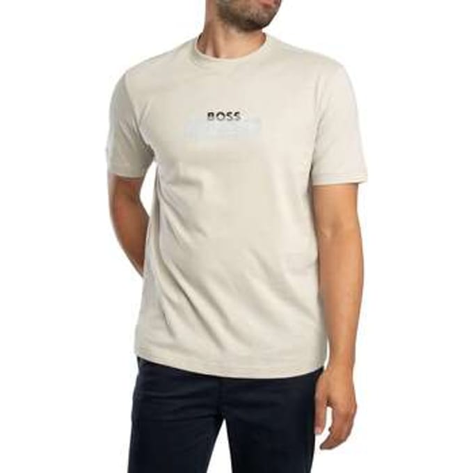regular fit T-shirt van puur katoen model 'Te_LOGOTAPE'