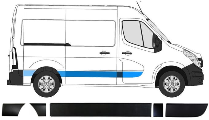 Sierlijsten set voor Nissan NV400 2010- / Rechts