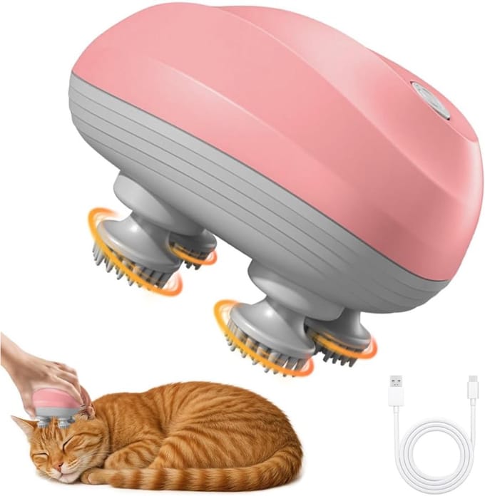 Zyrex®Hoofdmassage - Hoofdmassage Apparaat - Massage Apparaat - 3 Modus - Roze - 11cm x 9cm x 7cm