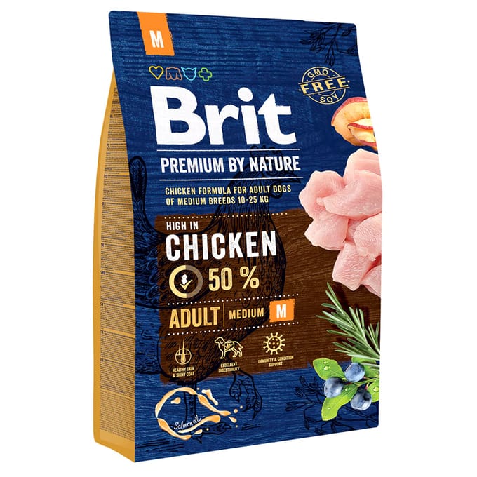 Brit Premium by nature Adult Medium 3kg 45% vlees!
