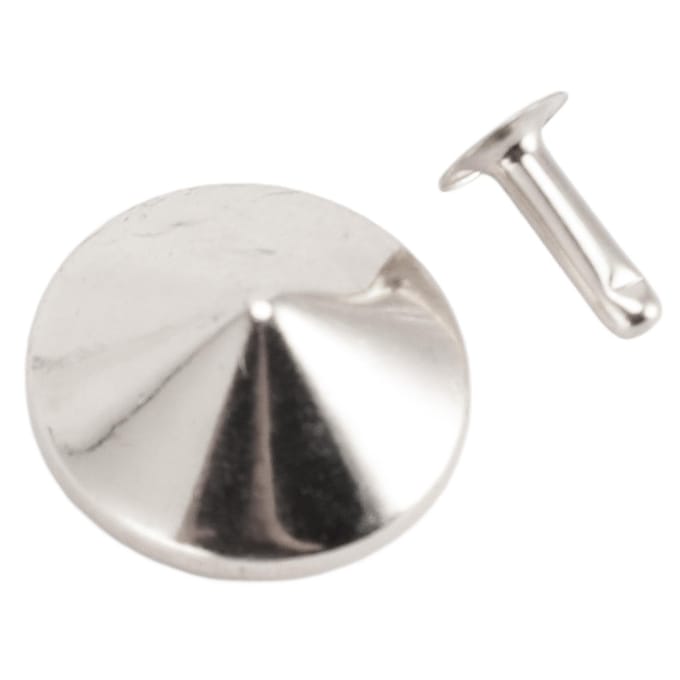 100 Sets Paddenstoel Klinknagels Stud 22mm DIY IJzeren Kegel Spikes en Studs Paddenstoel Punt Kop Klinknagel Stud voor zilver