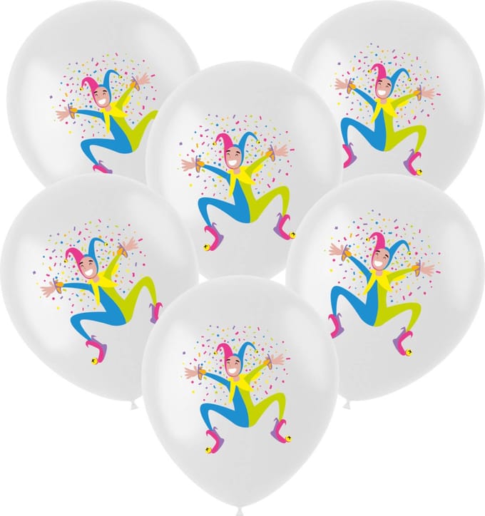 Folat - 6 Ballonnen Harlekijn 33 cm
