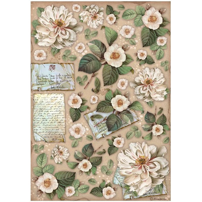 Motief strozijde "Vintage Library Flowers"