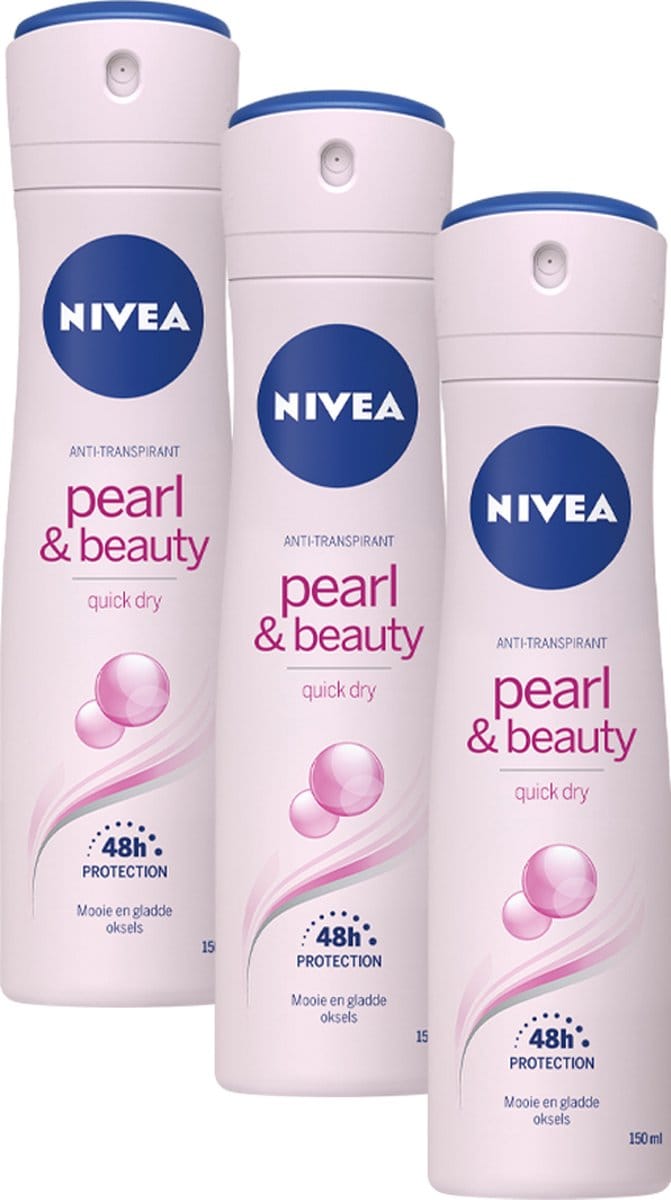 NIVEA Pearl & Beauty Deodorant Spray - 3 x 150 ml - Voordeelverpakking