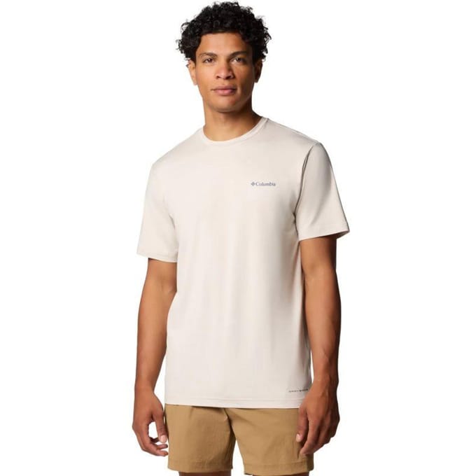 Columbia Heren Kwick Hike Terug T-Shirt (Grijs-Wit)