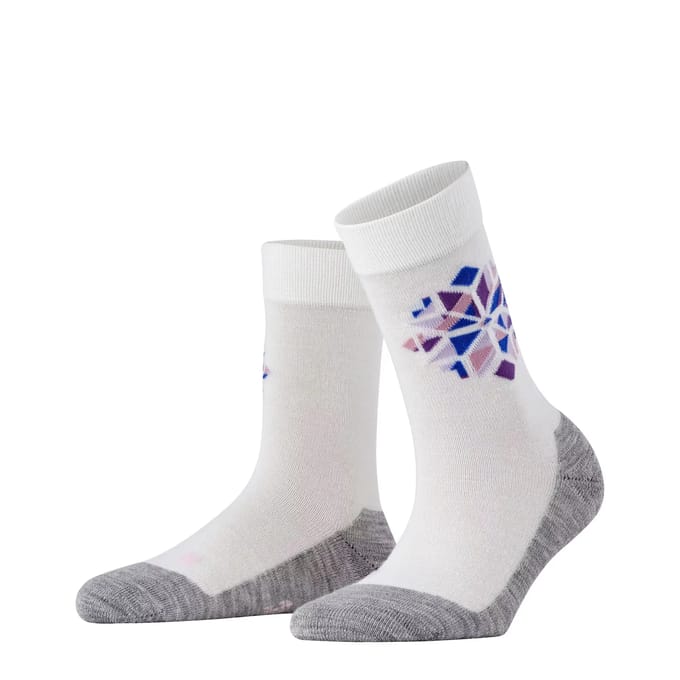 FALKE Active Icy Snowstar dik ademend wol functioneel materiaal sokken kinderen wit - maat 27-30