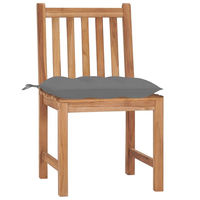 vidaXL - Tuinstoelen - 6 - st - met - kussens - massief - teakhout