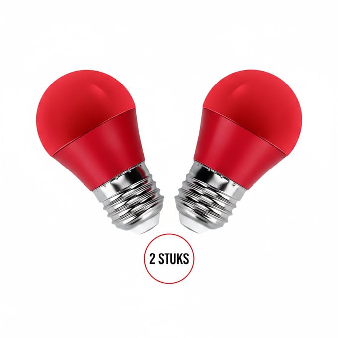 G45 kogellamp rood 2 stuks - E27 LED lamp 4W=30W gloeilamp - 230V