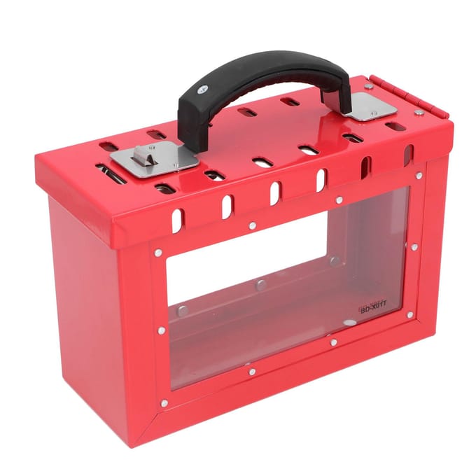 Lockout Tagout Groepsvergrendelbox Draagbaar 12 Sleutels Veiligheidshangslot Helder Acryl Stalen Plaat white