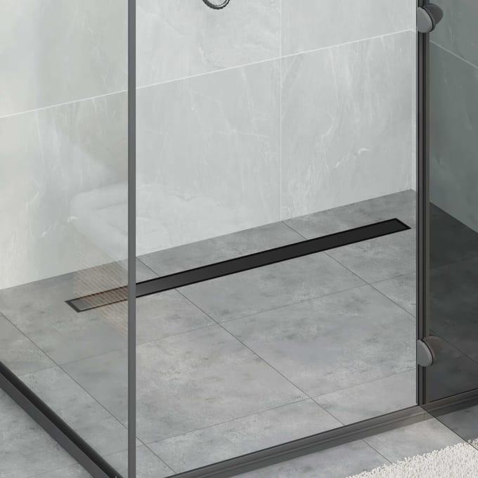 vidaXL - Doucheafvoer - 2-in-1 - met - 360° - Sifon - Zwart - 90 - cm
