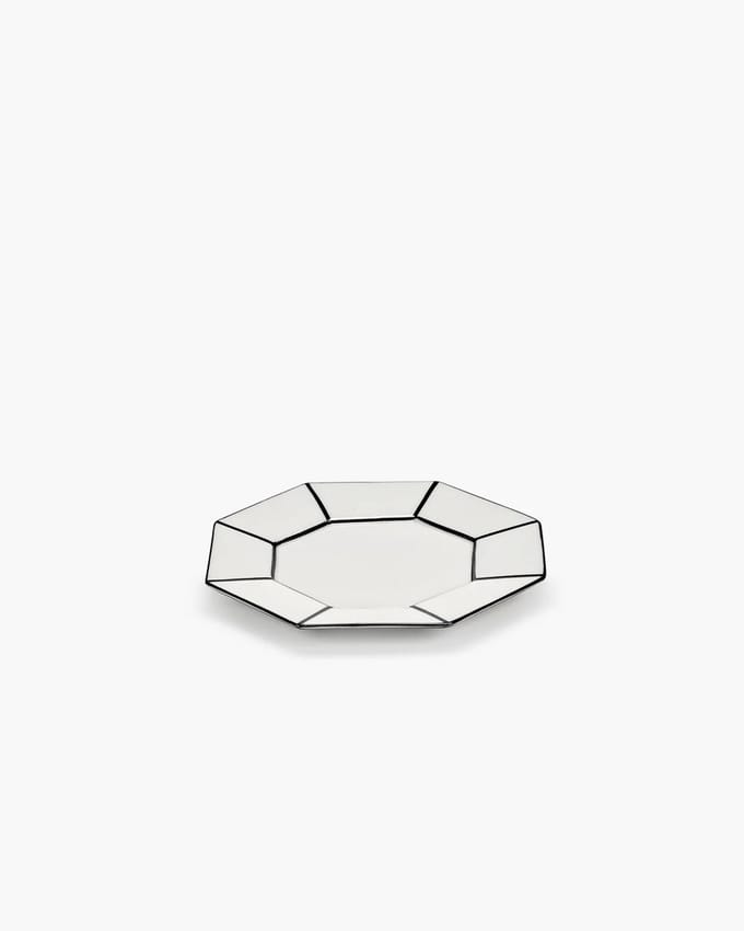 Serax - Annebet Philips - Dessertbord D18.5cm Wit/Zwart Carte Blanche (set van 2)