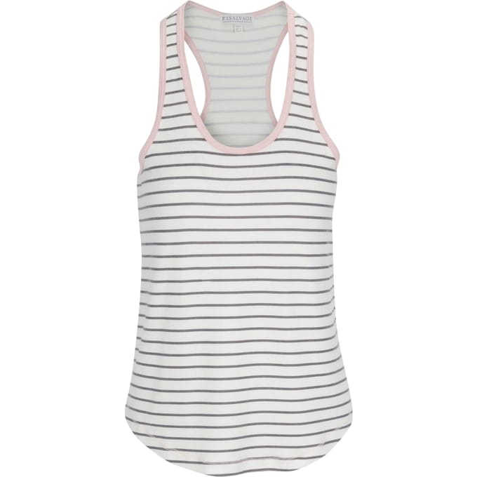 PJ Salvage Dames Gestreepte Racerback Tanktop (Gebroken Wit)