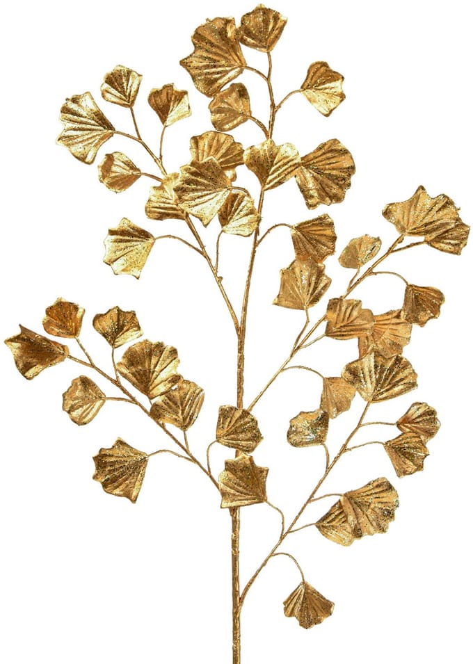 Gingko tak decoratieve kunstplant brons glitter 84cm
