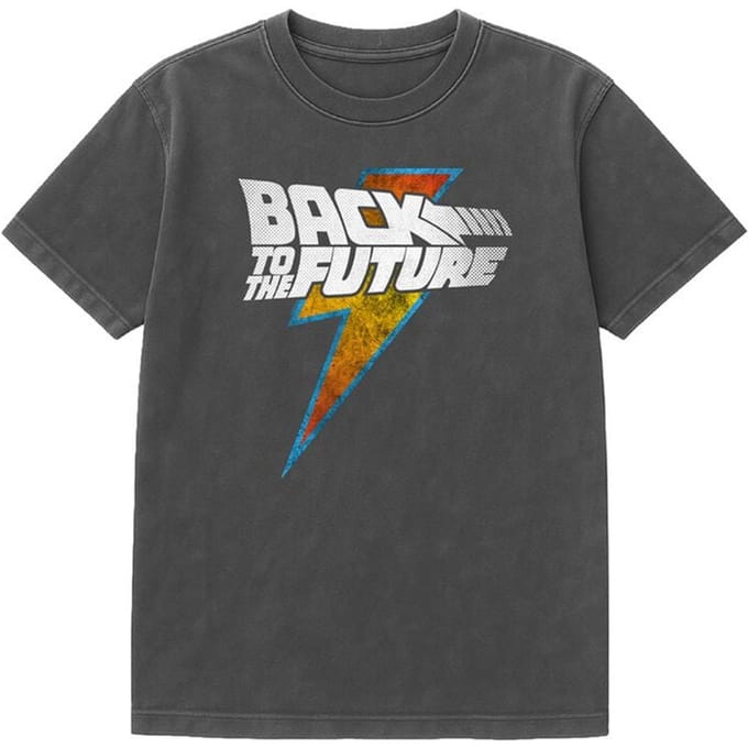 Back To The Future Oversized T-shirt - Back To The Future - Lightning - Oversize - L - voor Mannen - zwart
