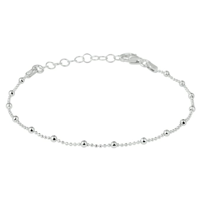Glams armband bolletjes 2,0 mm 16 + 3 cm - Zilver