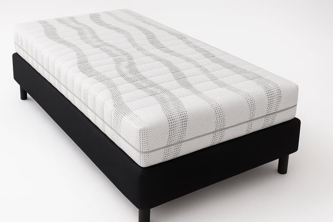 Nessa® - 80x190 - Boxspring Furkan - Grijs - Inclusief Pocketvering Matras