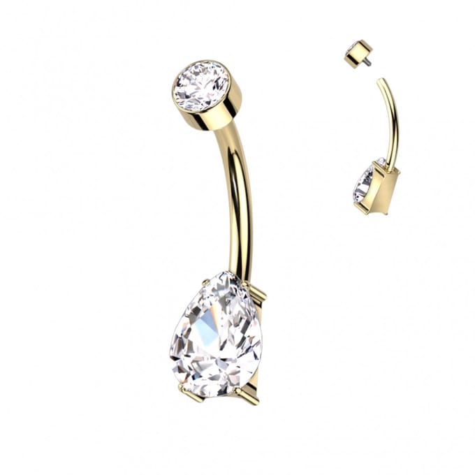 Piercing titanium drop goud - LMPiercings