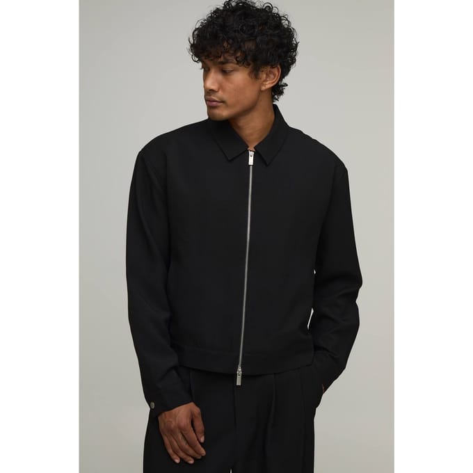 Getailleerd Boxy Harrington Co-ord Jasje Met Rugplooi | Black | Size Small