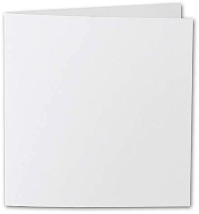 Vierkante Vouwkaarten 155 x 155 mm - 220 g/m2 - 100 Stuks - Bloemwit