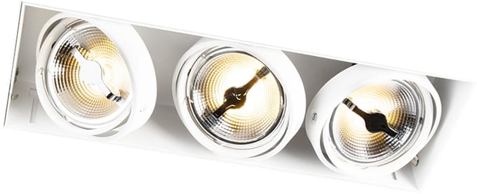 QAZQA Inbouwspot wit AR111 trimless 3-lichts - Oneon