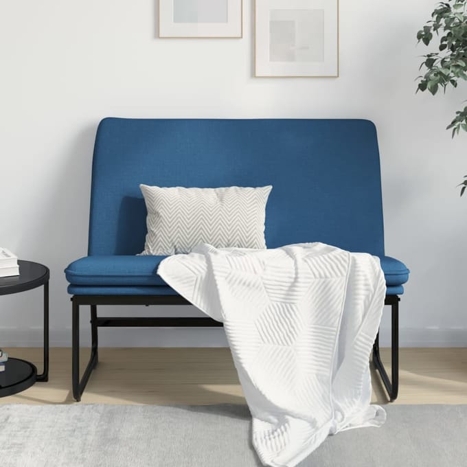 vidaXL Bankje 100x75x76 cm stof blauw