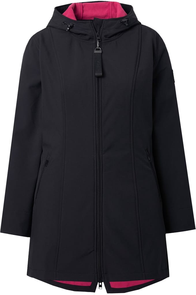 Ulla Popken - Dames - HYPRAR softshell jas waterafstotend fleecevoering - Zwart - Maat 46+