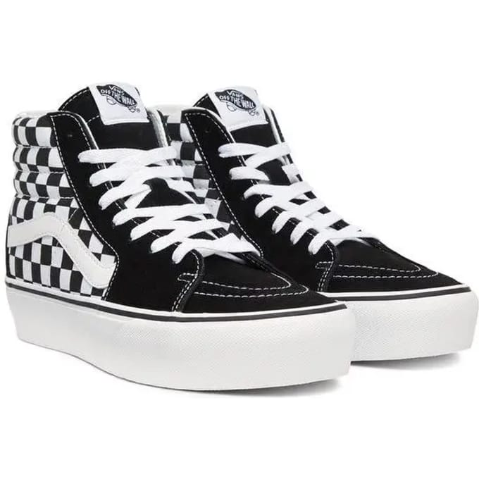 Sk8-hi Platform 2 Dambord/echt witte dameshoge schoen