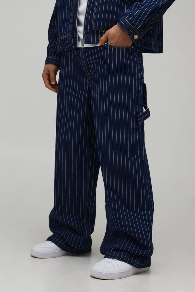 Krijtstreep Timmerman Baggy Fit Jeans | Indigo | Size 32