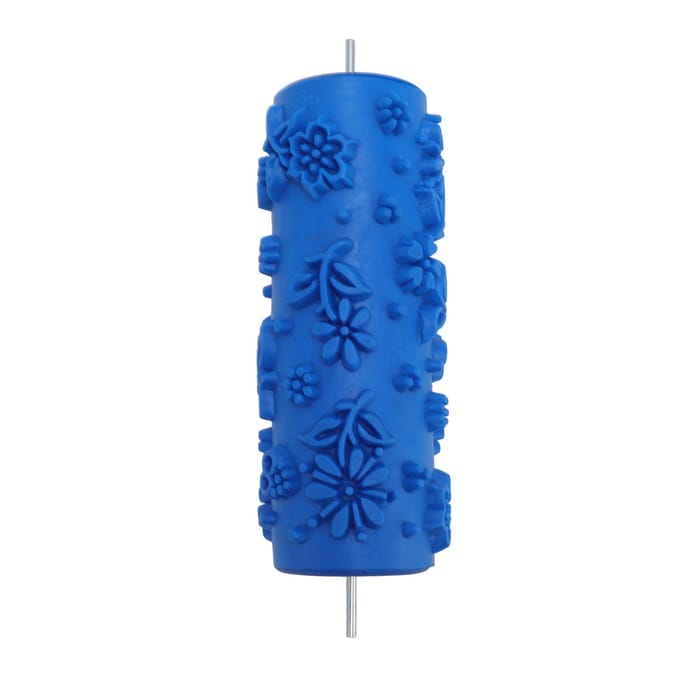 5 inch Verfroller Kunst Embossing Textuur Rubber Roller voor Huis Meubels Schilderen Muurdecoratie blue