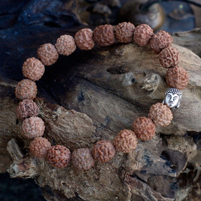 Rudraksha Buddah Bangle Mala - Natuurlijk