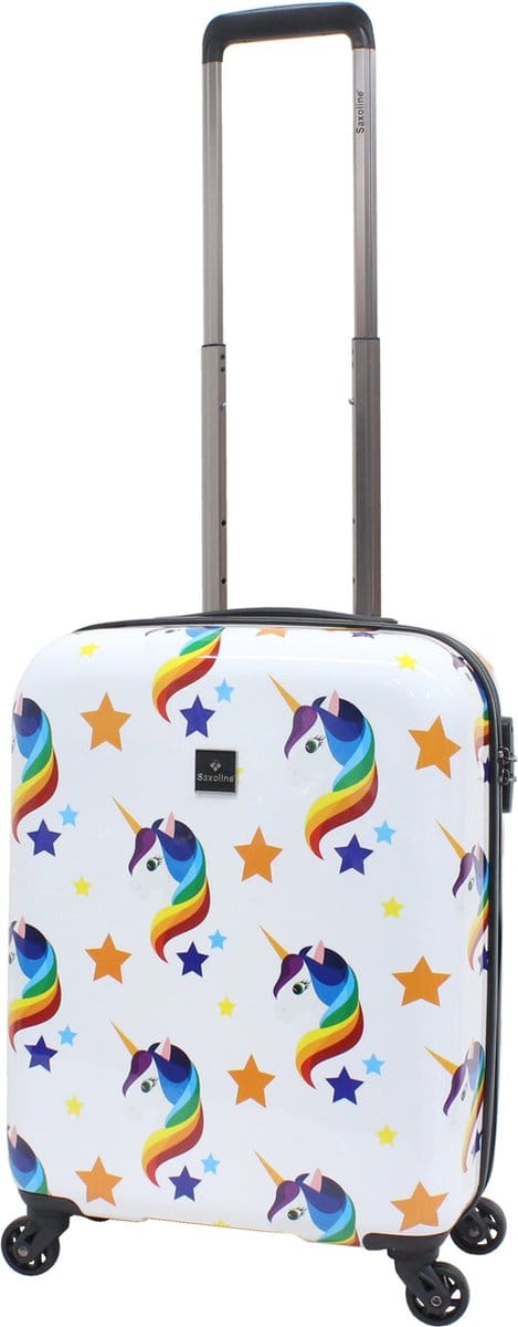 Saxoline Handbagage Harde Koffer / Trolley / Reiskoffer - 55cm (Small) - Unicorn Print - Bedrukt / Small
