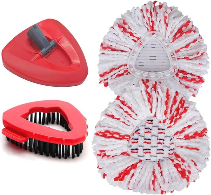 6 Microfiber Dweilkoppen Vervanging - 2 in 1 Turbo Mops Navullingen voor Gemakkelijk Wringen en Schoonmaken