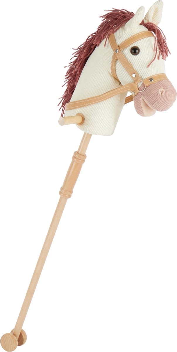 Bieco Stokpaard Ginger - Wit paard op stok met wieltjes - 2+ jaar - 74000192