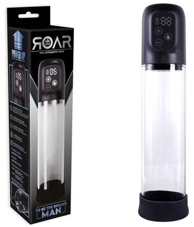 Roar - Transparante 20 cm USB oplaadbare penispomp