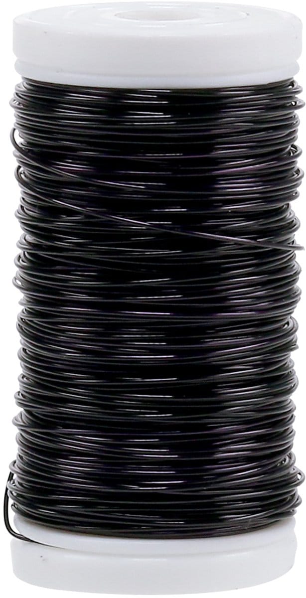 Decoratief geëmailleerd draad, zwart, Ø0,50 mm, 50 m, 100 g