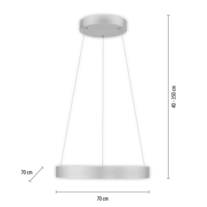 Neuhaus PURE - Hanglamp E-Clipse e-Lift Ø 70 cm mat chroom