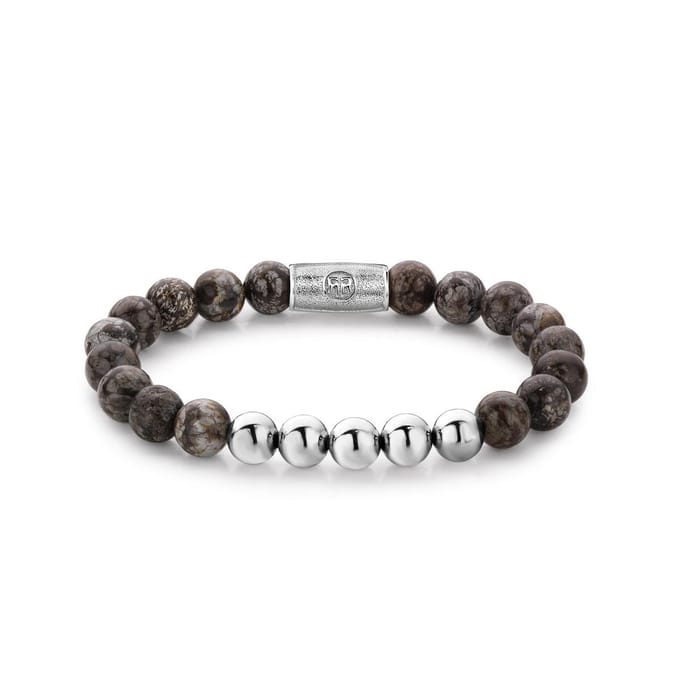 Rebel&Rose armband - Brown Sugar - 8mm - Silver Colored