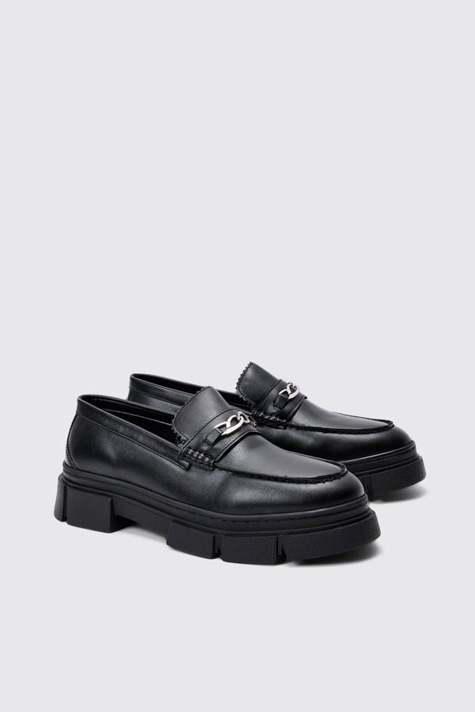 Track Sole Snaffle Loafer | Black | Size 42
