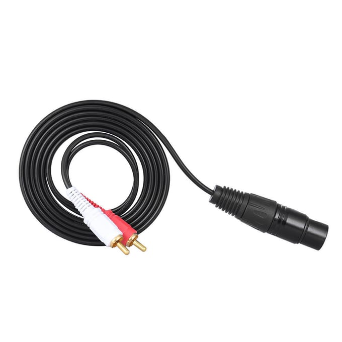 1,5 m Stereo Audio Splitter Patch Y-kabel Snoer 1 XLR Female naar 2 RCA Stekker